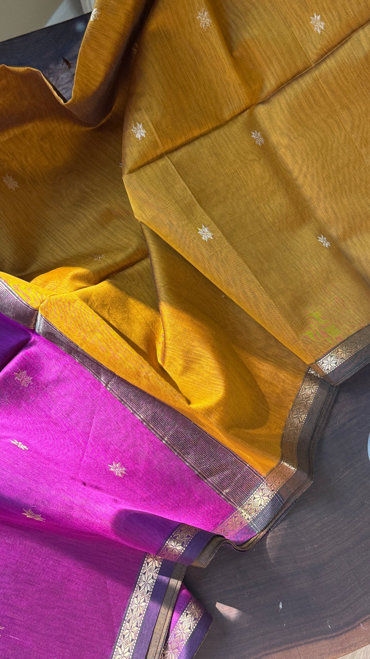 Maheshwari Mustard & Purple