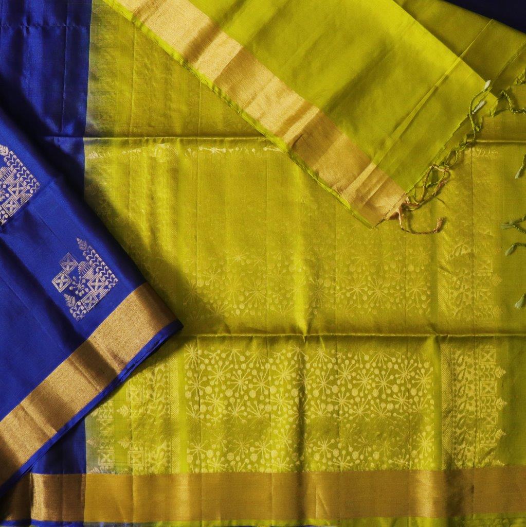 Ultram Blue Silk Sari