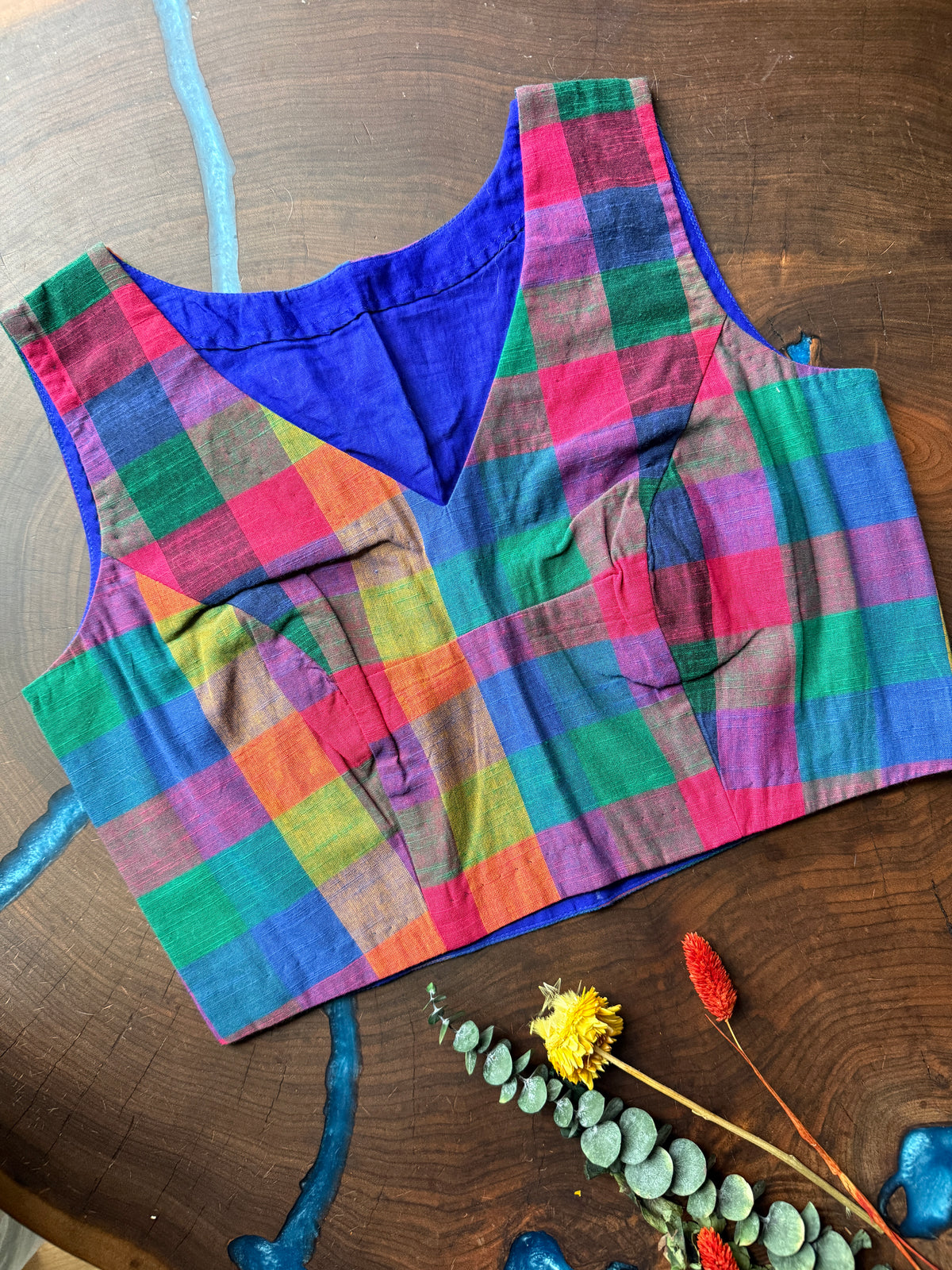 Madras Checks Blouse 02
