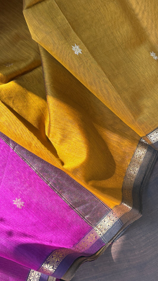 Maheshwari Mustard & Purple