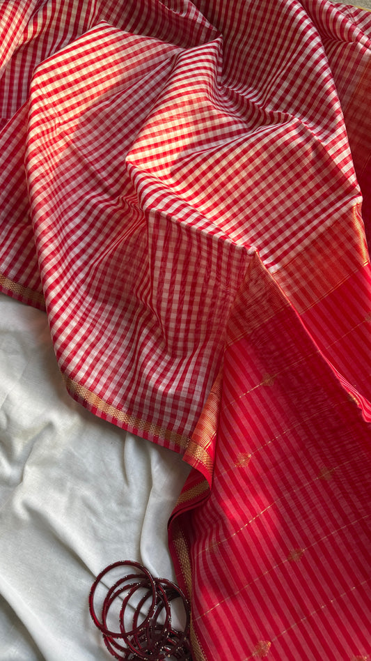 Red Checks Maheswari