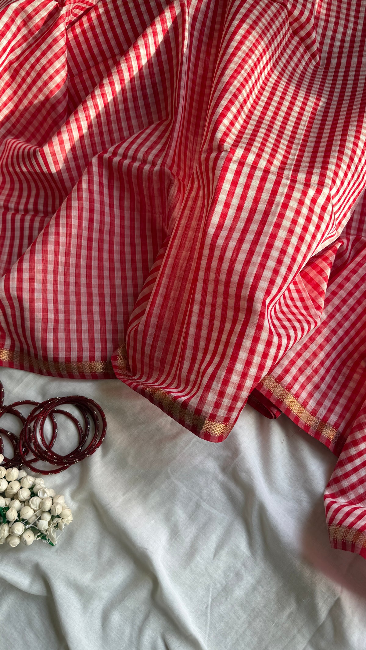 Red Checks Maheswari
