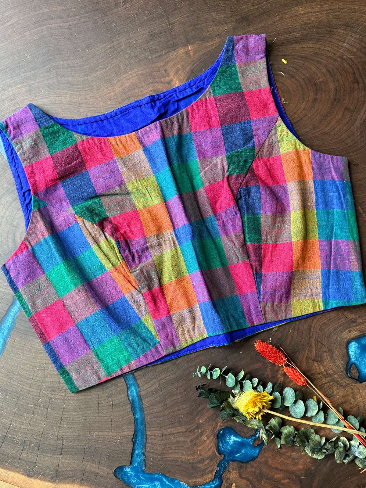 Madras Checks Blouse01