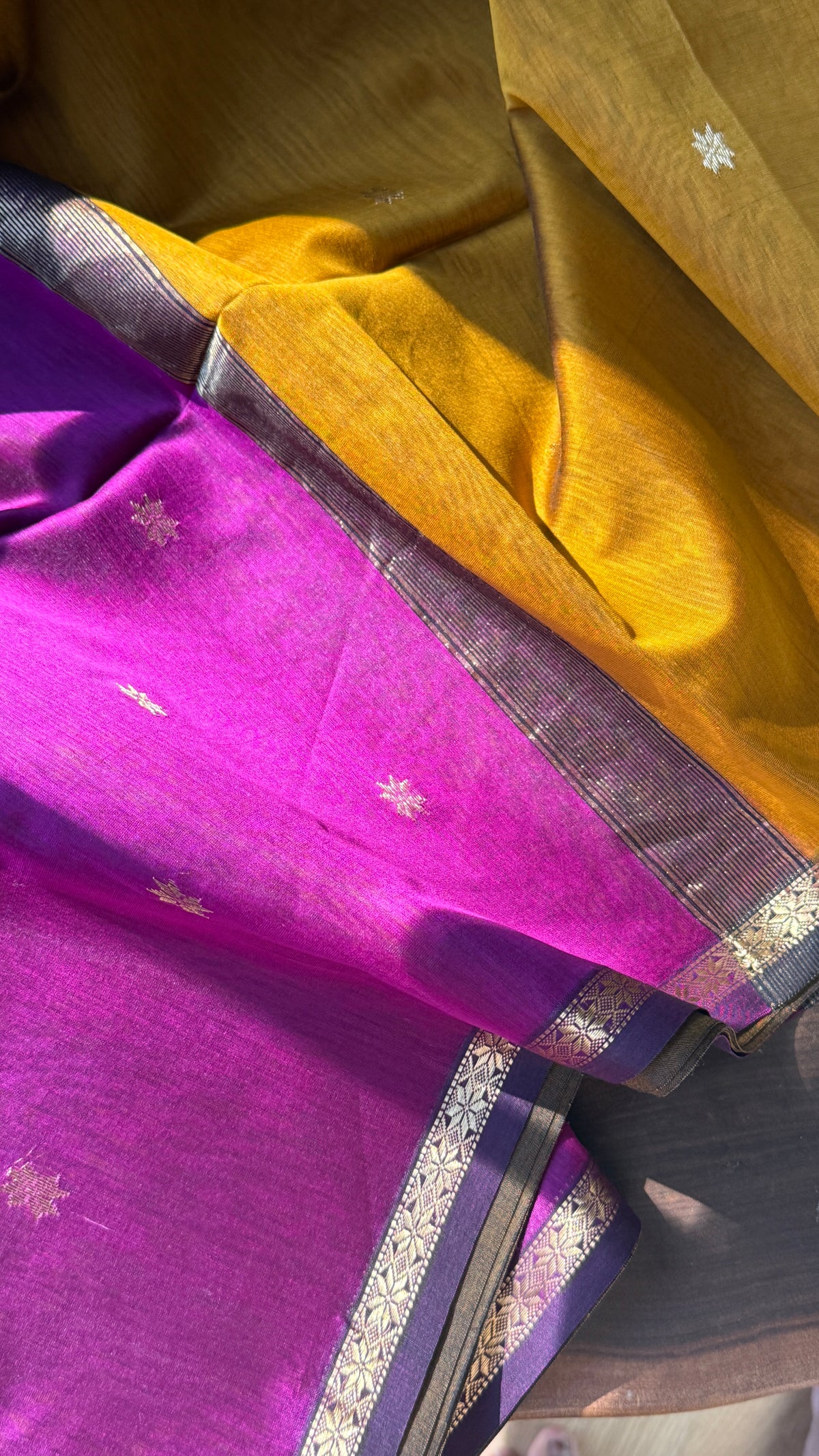 Maheshwari Mustard & Purple