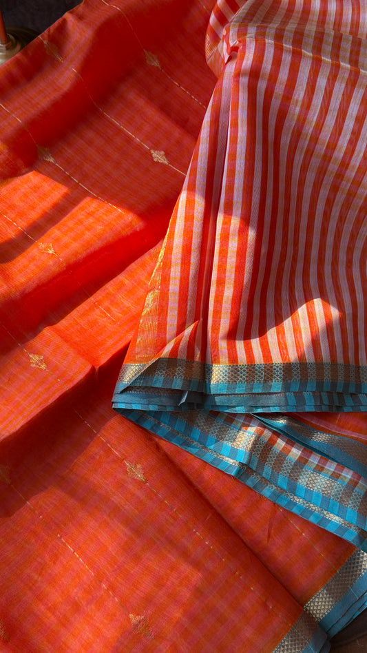Maheshwari Orange checks