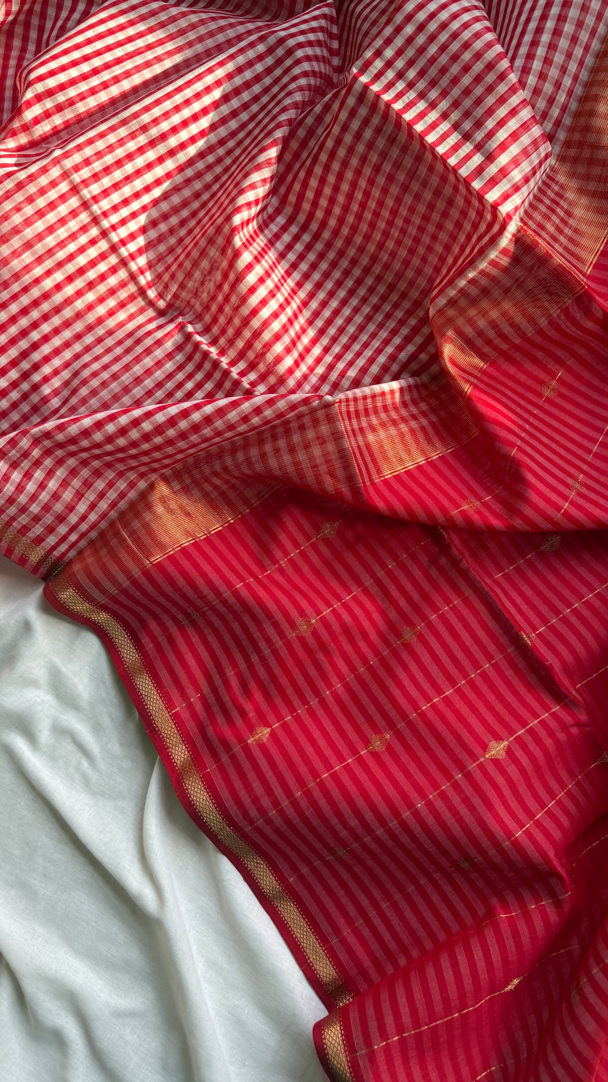 Red Checks Maheswari
