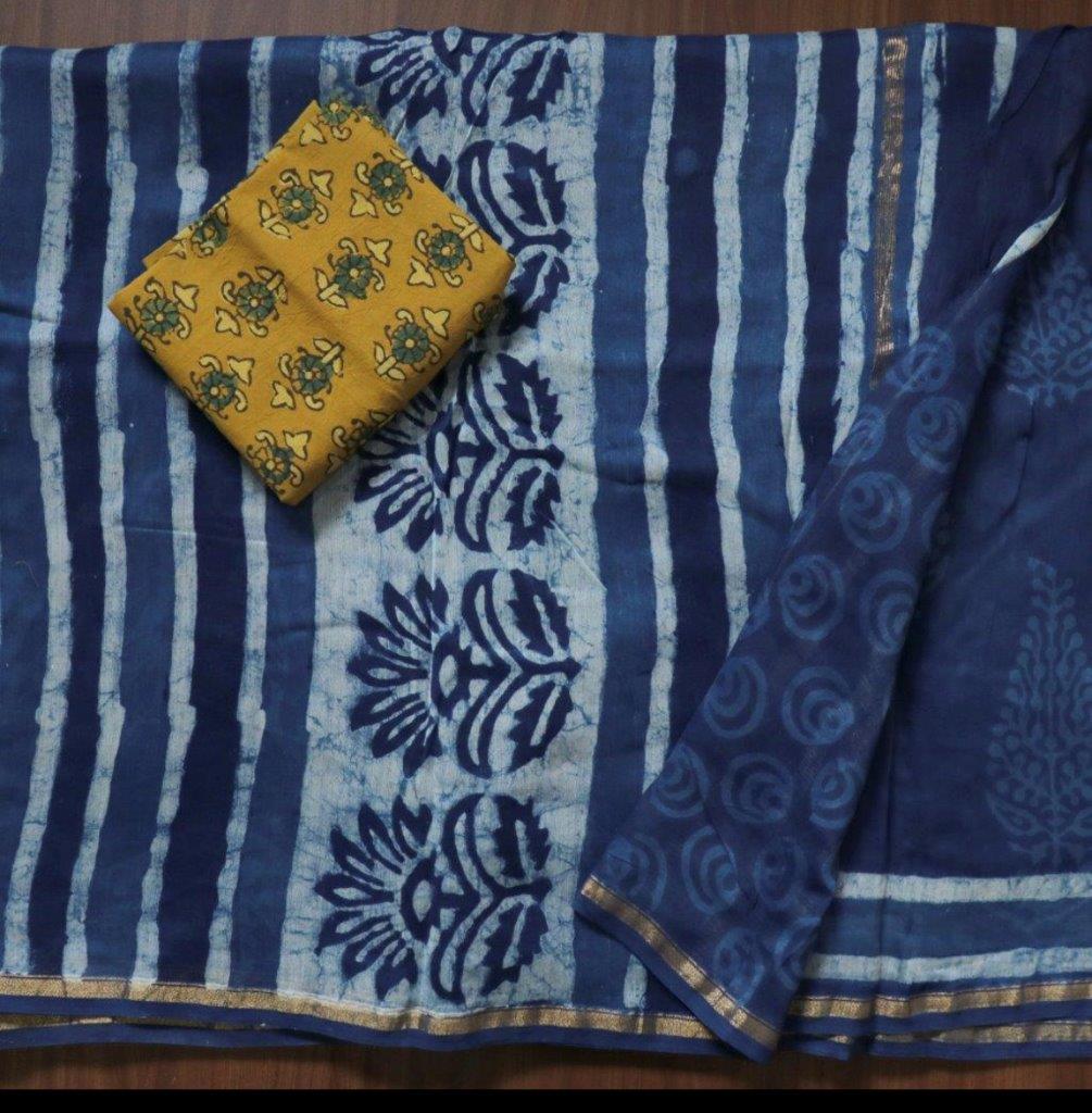 Blue Indigo Chanderi